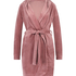 Velours short bathrobe, Purple