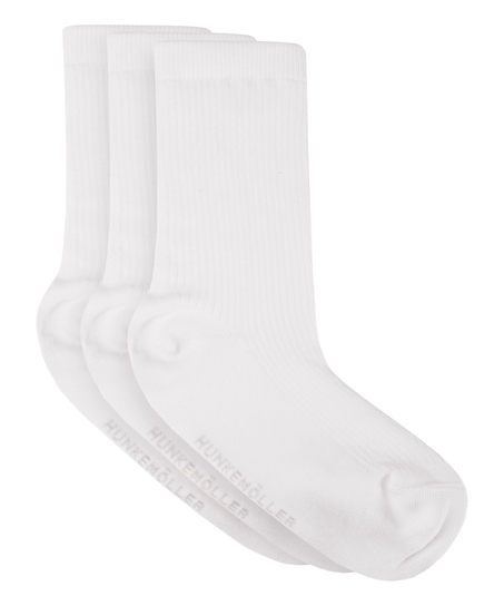 3-Pack Cotton Crew Socks, White