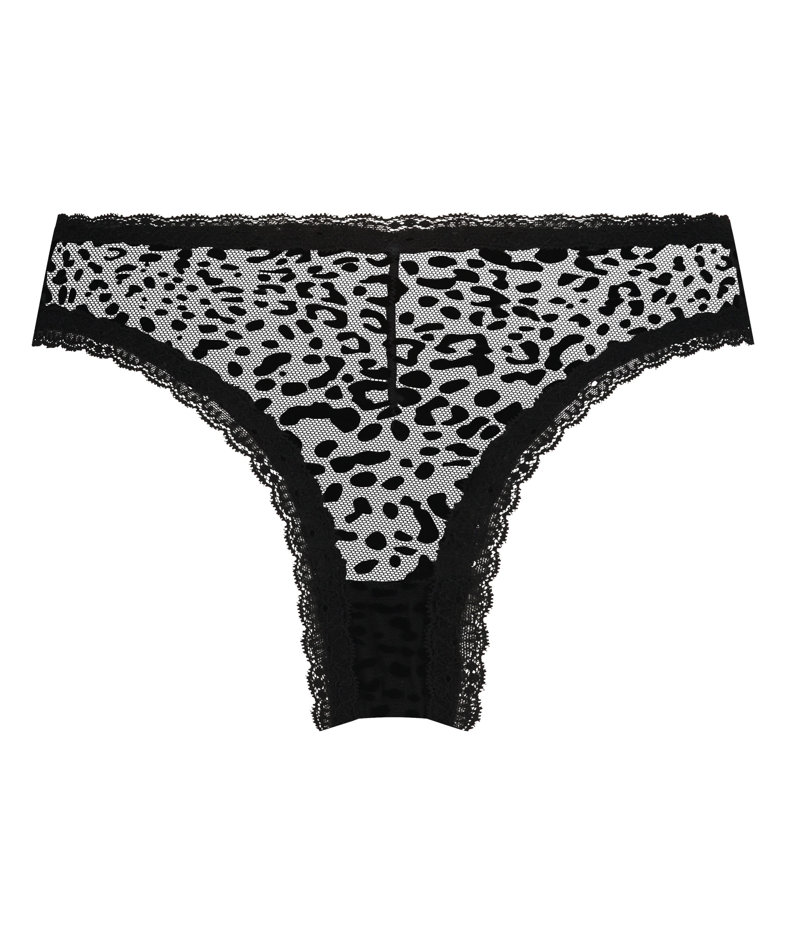 V-shaped Brazilian knickers mesh, Black, main