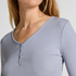 Longsleeved Pyjama Top Henley, Purple