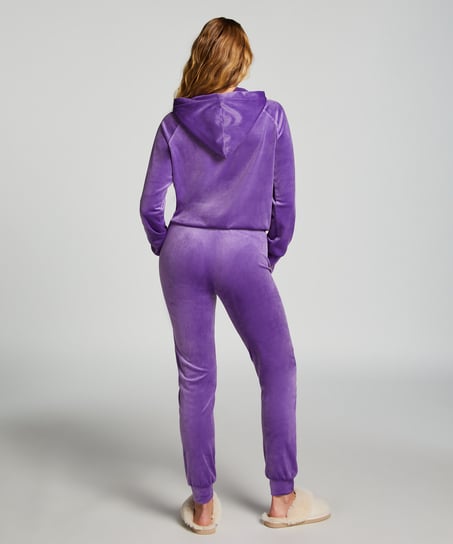 Velours Jogging Pants, Purple