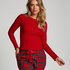 Long-Sleeved Pyjama Top, Red