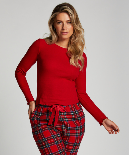 Long-Sleeved Pyjama Top, Red