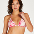 Tie Dye Triangle Bikini Top, Pink
