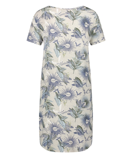 Short Sleeved Jersey Nightshirt, Beige