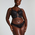 Char Padded Underwired Longline Push-Up Bra, Black