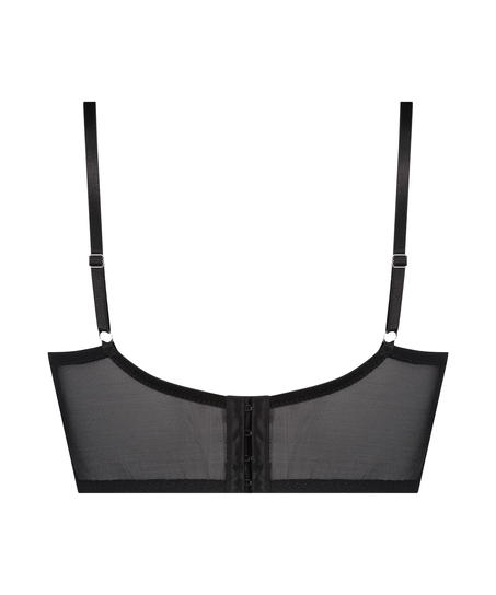 Arabella padded longline underwired bra, Black