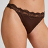 Lace & Shine Thong, Brown