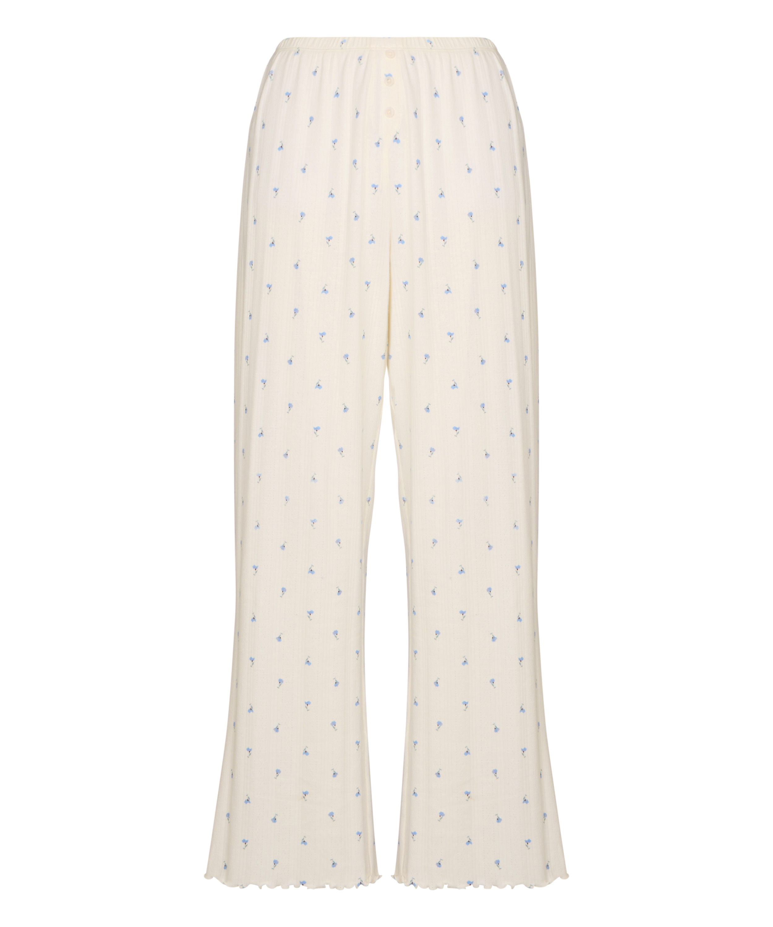 Pants Loose Pointelle, White, main
