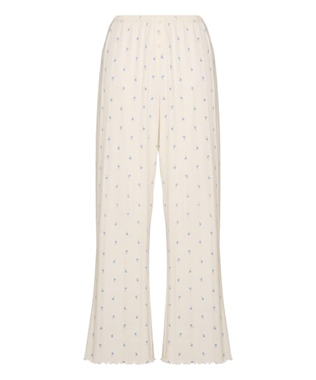 Pants Loose Pointelle, White