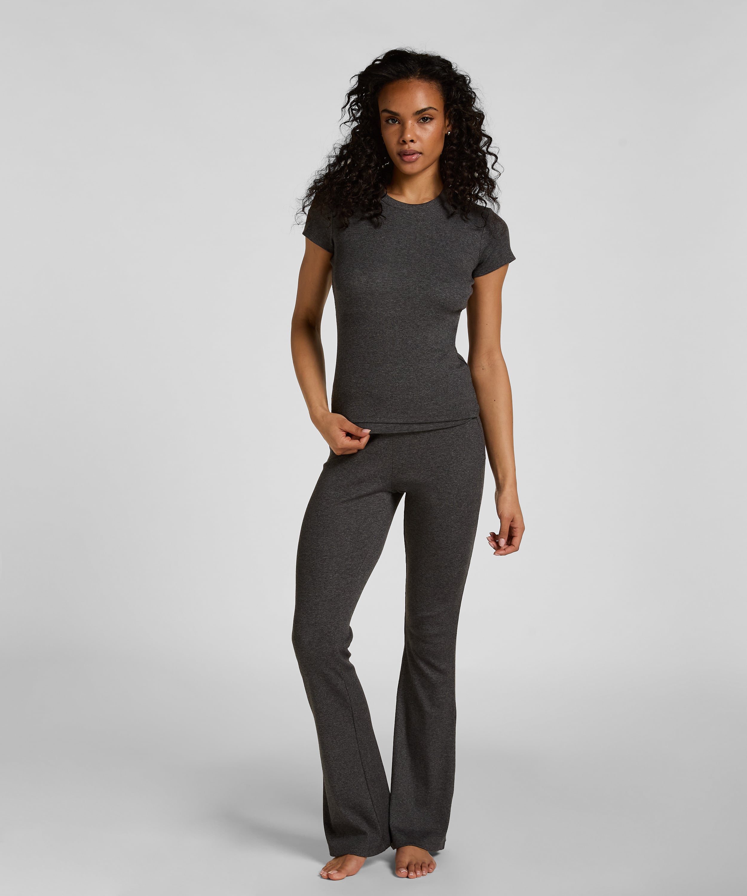 Shortsleeved Pyjama Top , Gray, main
