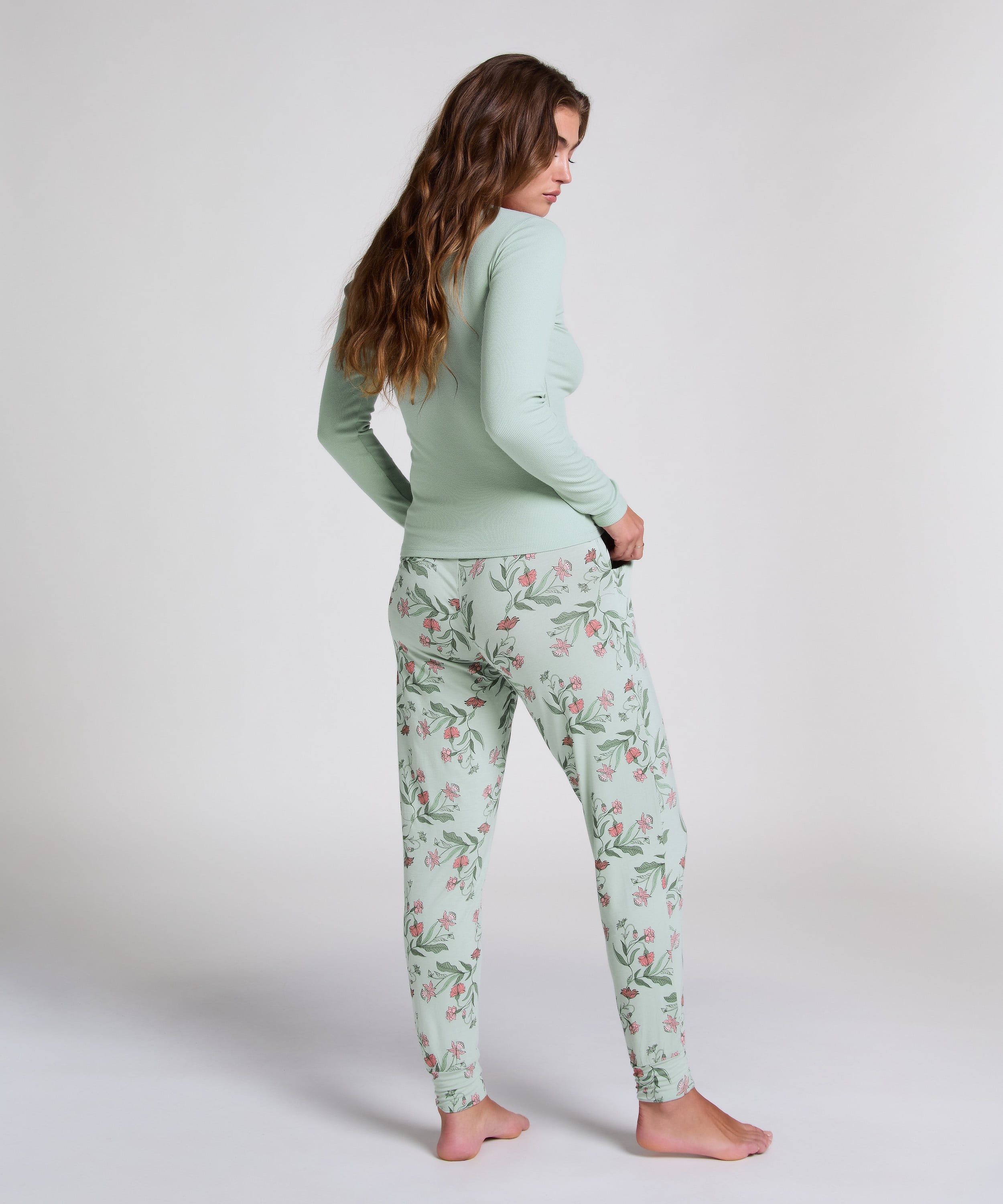 Long-Sleeved Pyjama Top, Green, main