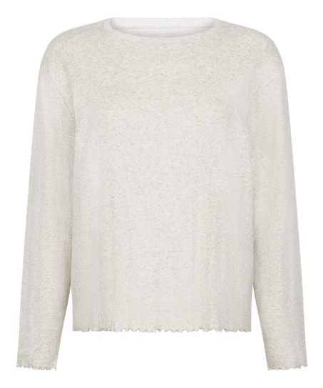 Pyjama Top Loose Pointelle, Gray