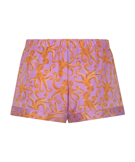Satin pyjama shorts, Purple