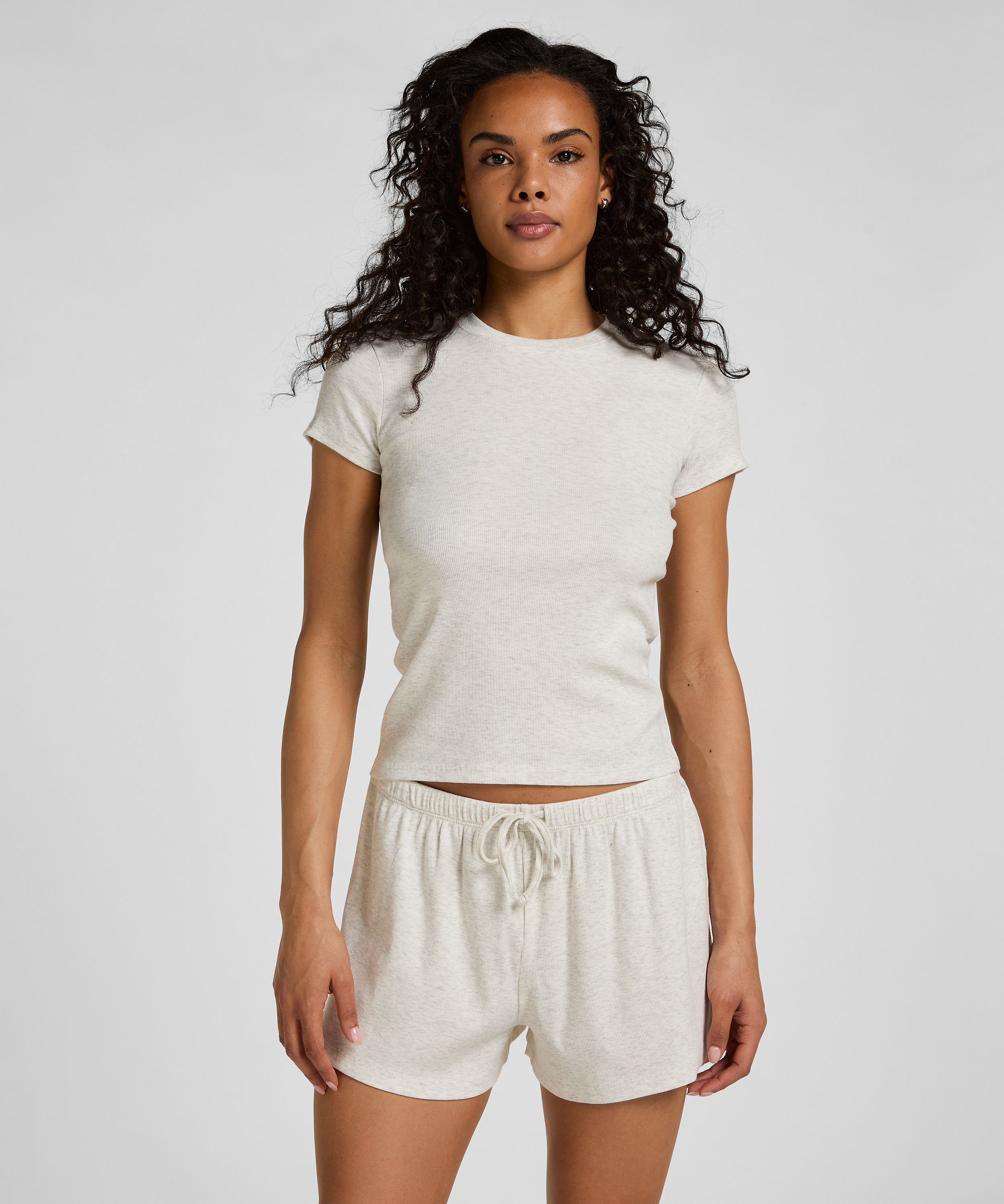 Shortsleeved Pyjama Top , Gray, main