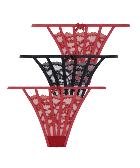 3-pack Thongs, Red