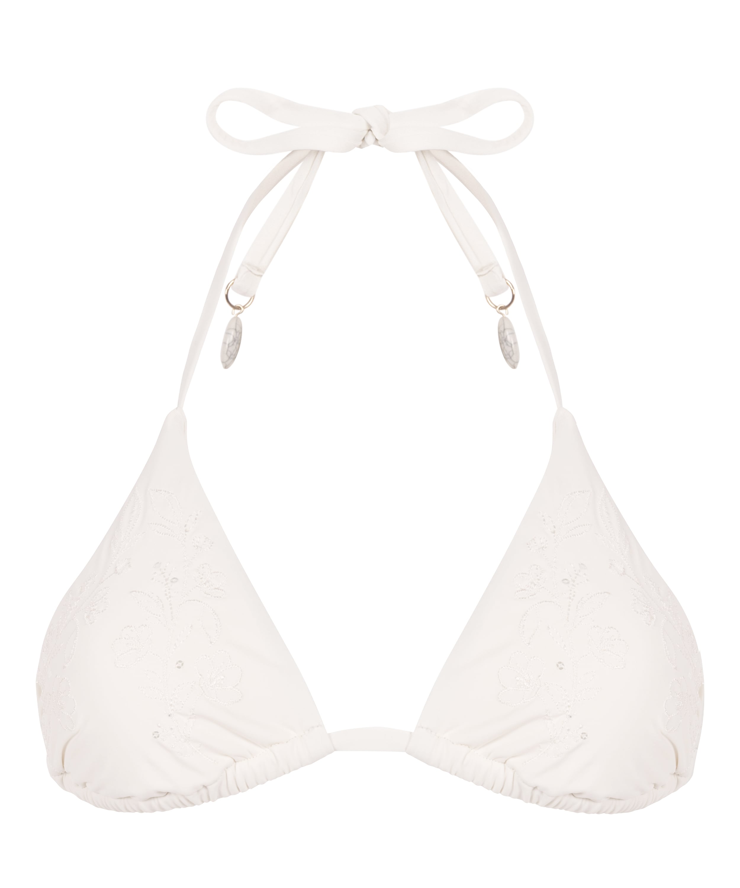 Giselle Triangle Bikini Top, White, main