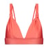 Luxe Triangle Bikini Top, Red