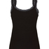 Singlet Rib Jersey Lace, Black