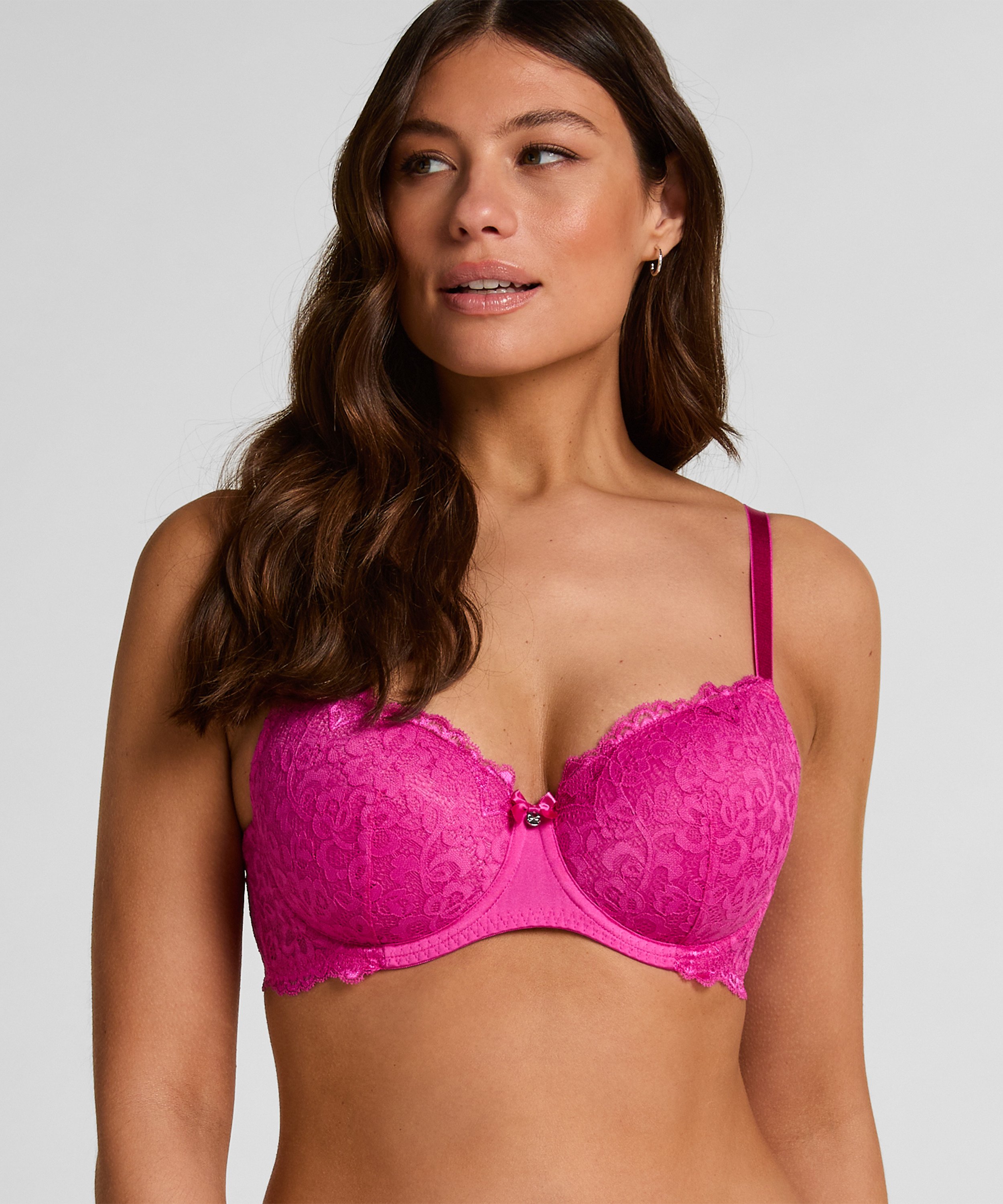 Marine Padded Underwired Bra, Pink, main