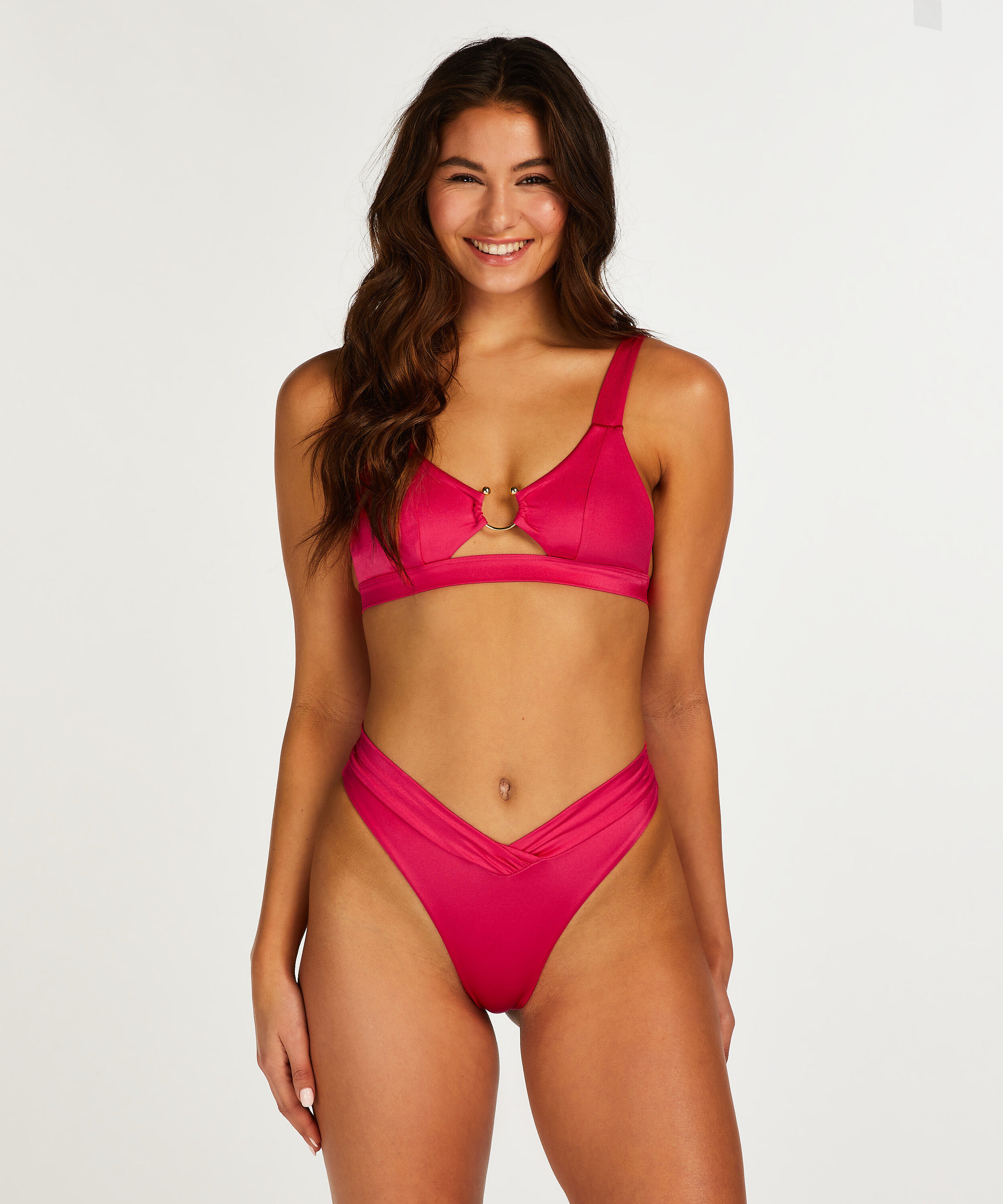 Grenada High Waisted Bikini Bottoms, Pink