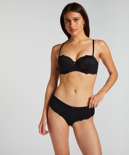 Marine Padded Underwired Strapless Bra, Black