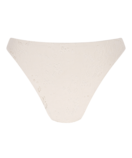 Crochet High Leg Bikinibottom, White