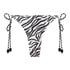 Doha Zebra Cheeky Tanga Bikini Bottoms, White