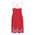 Lace Satin Slip Dress, Red