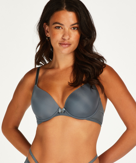 Plunge Padded Underwired Bra, Blue