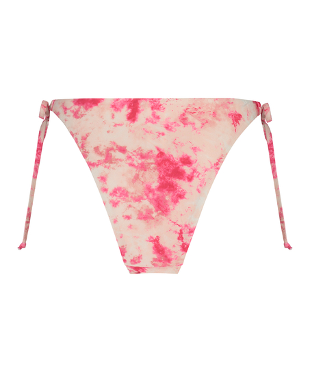 Tie Dye High Leg Bikini Bottom, Pink