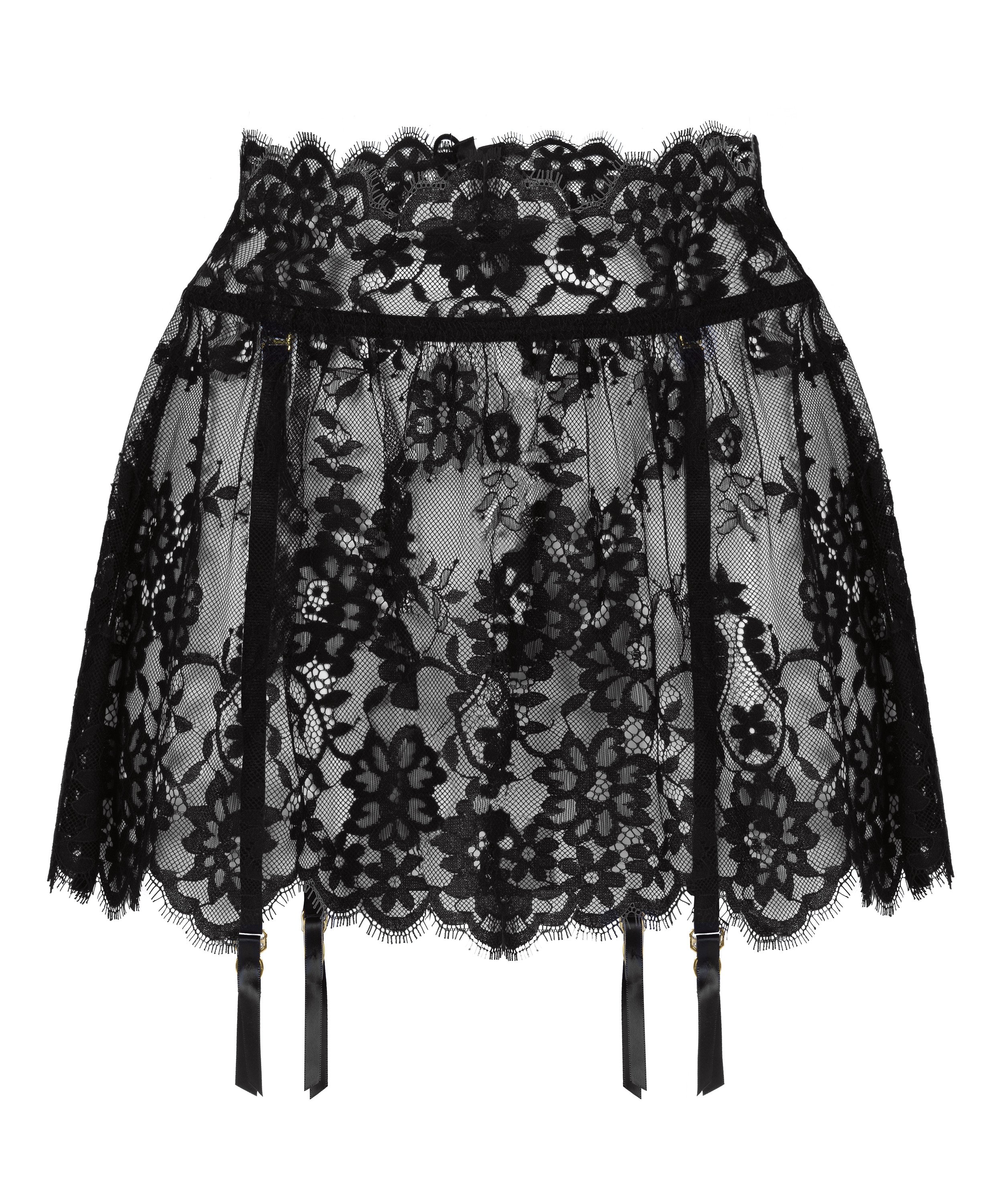 Lace Skirt, Black, main