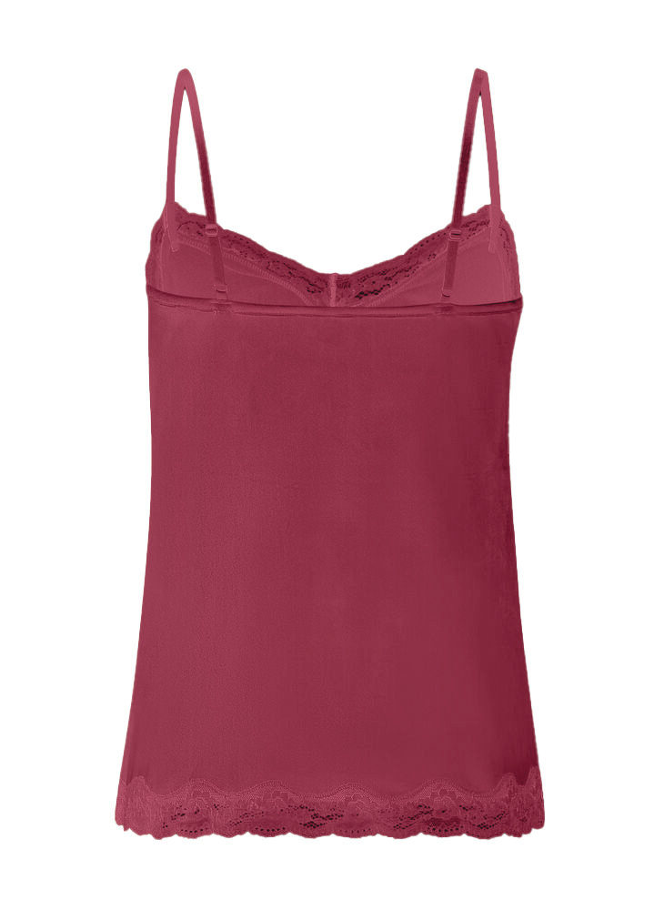 Velours Lace Cami Top, Pink, main