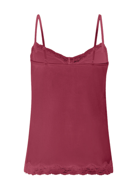 Velours Lace Cami Top, Pink