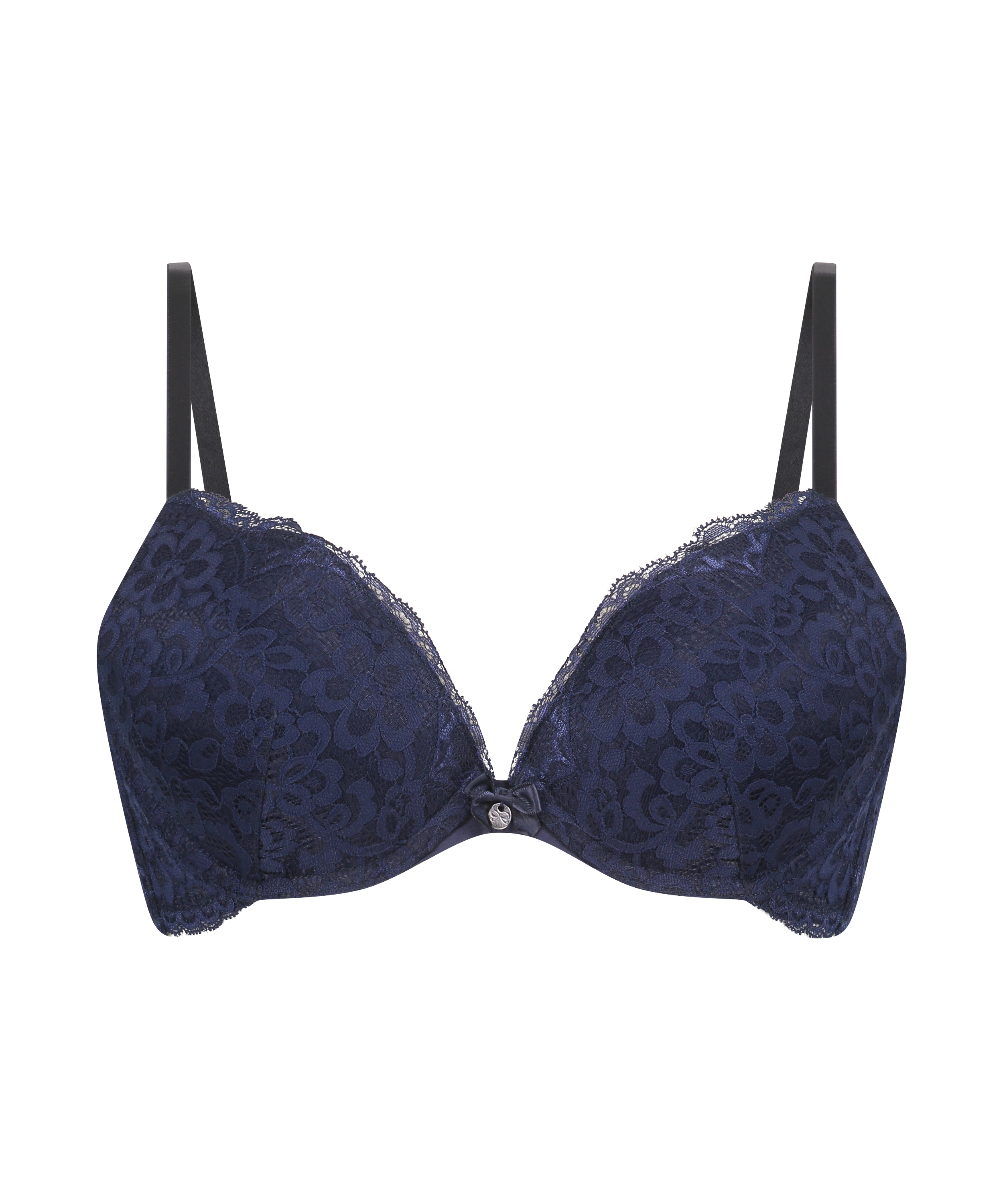 Marine Padded Push-Up Underwired Bra, Blue, main