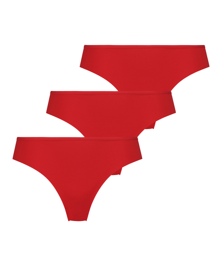 3-pack Invisible Brasilian, Red