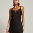 Satin Slip Dress, Black