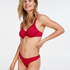 Satin Fleece Non-Padded Underwired Bra, Red