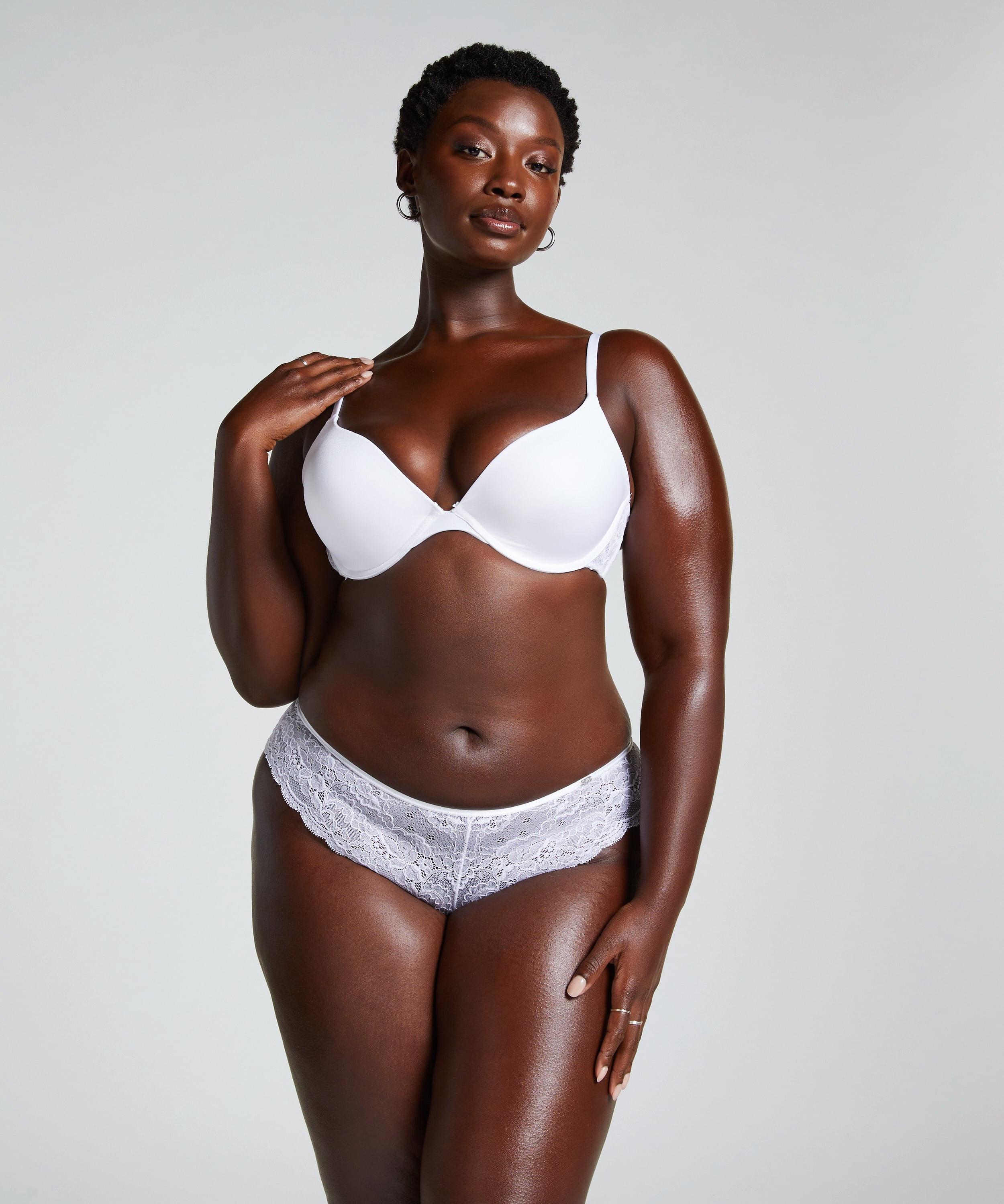 Angie Padded Underwired Push-Up Bra, White, main