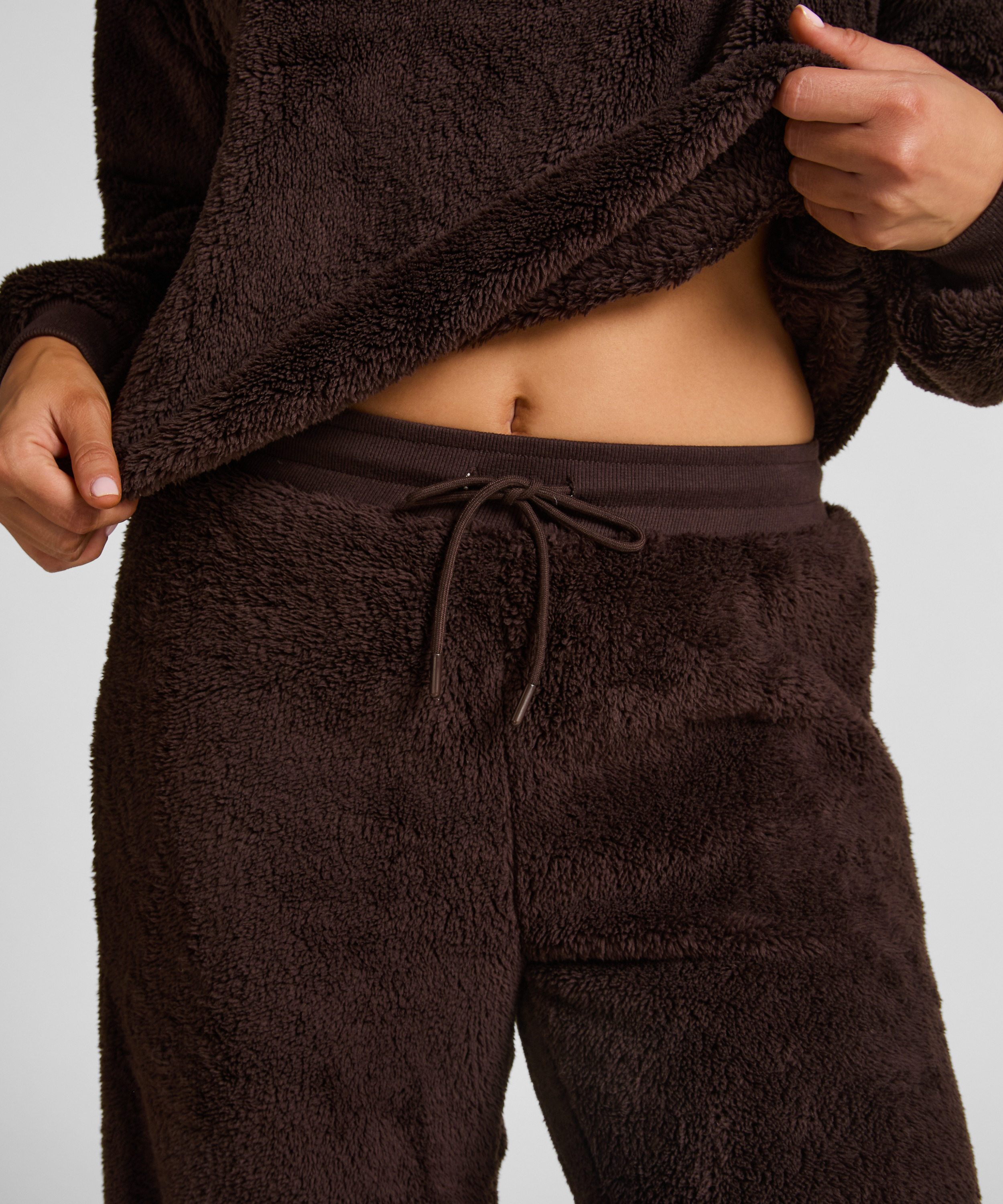 Pant Fluffy Fleece, Brown, main