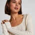 Pointelle Pyjama Top, White
