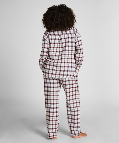 Flannel Pyjama Top, White