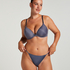 Plunge Padded Underwired Bra, Gray