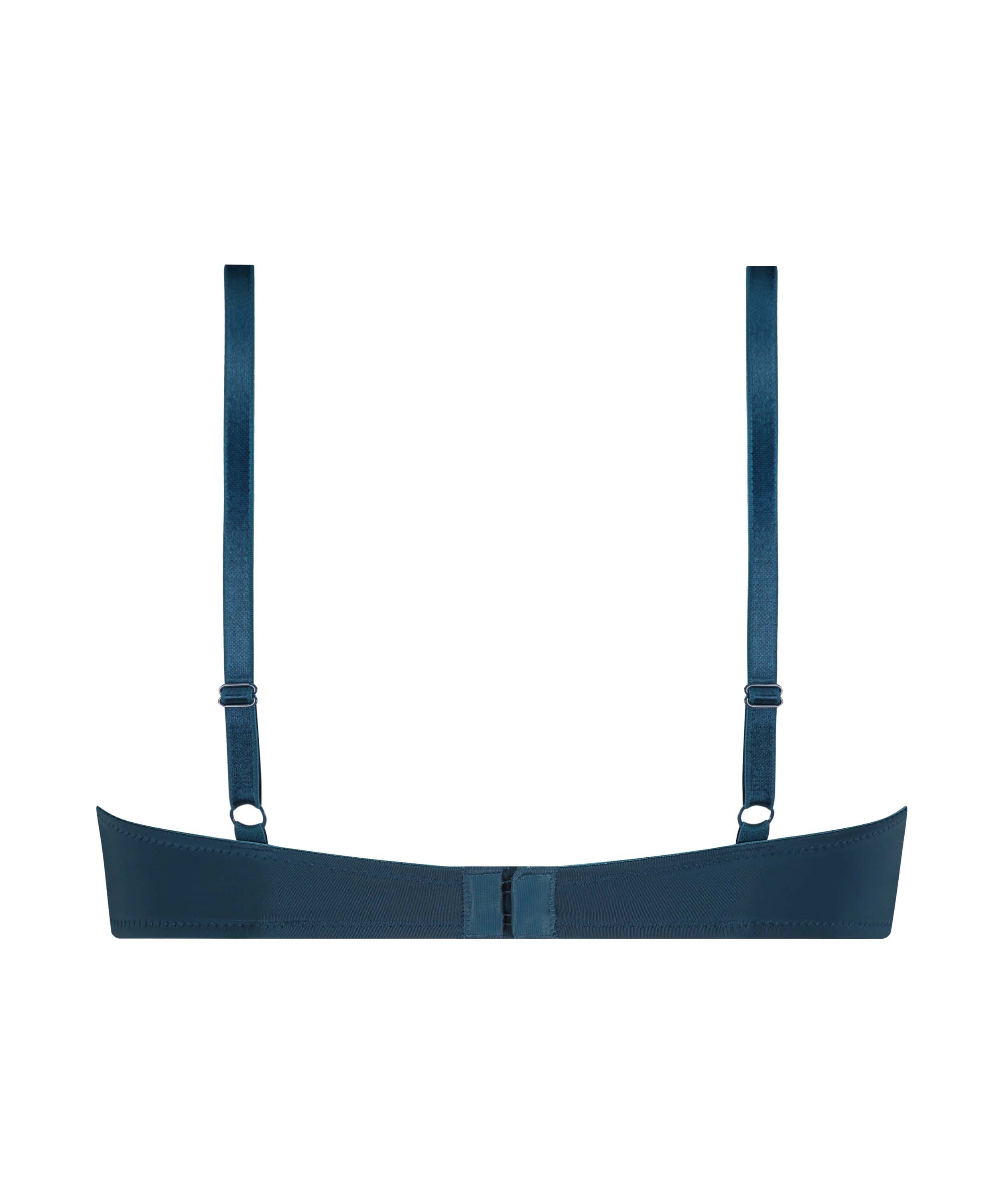 Plunge Padded Underwired Bra, Blue, main