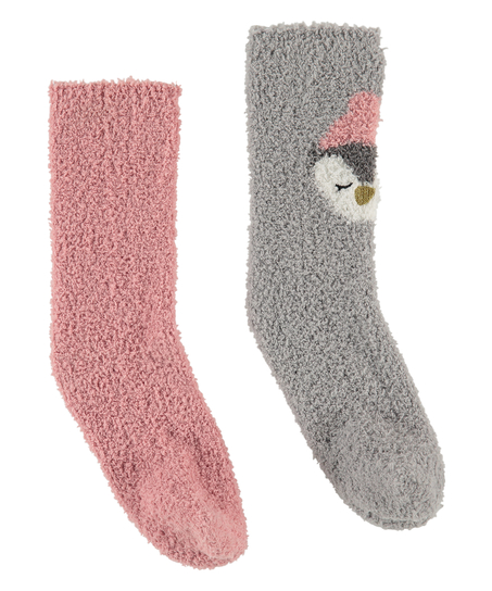 2 pairs of cosy socks, Gray