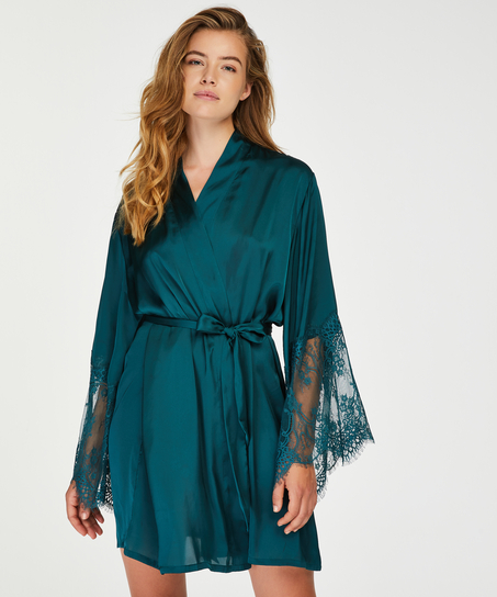 Satin Kimono, Blue