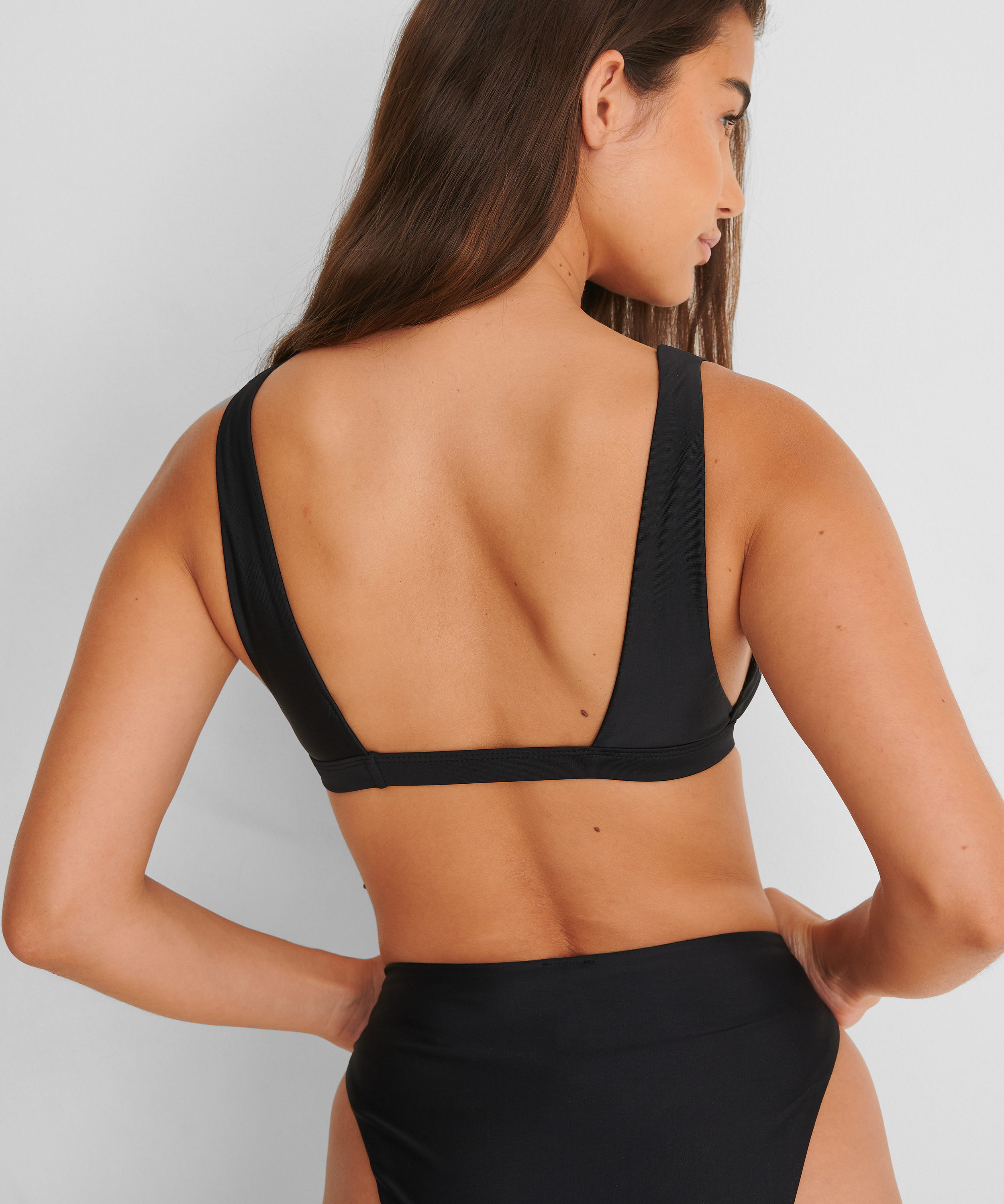 Vintage bikini crop top HKM x NA-KD, Black, main