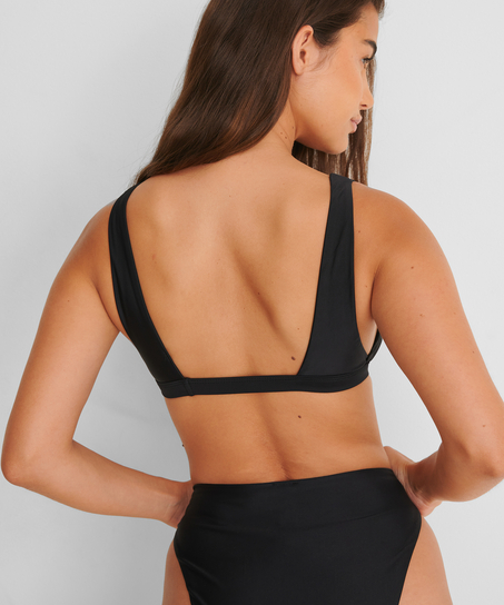 Vintage bikini crop top HKM x NA-KD, Black