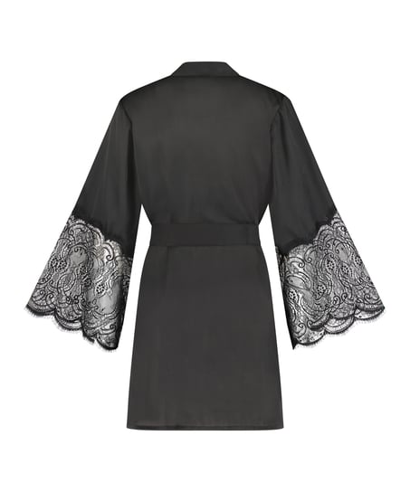 Kimono Satin Lace, Black