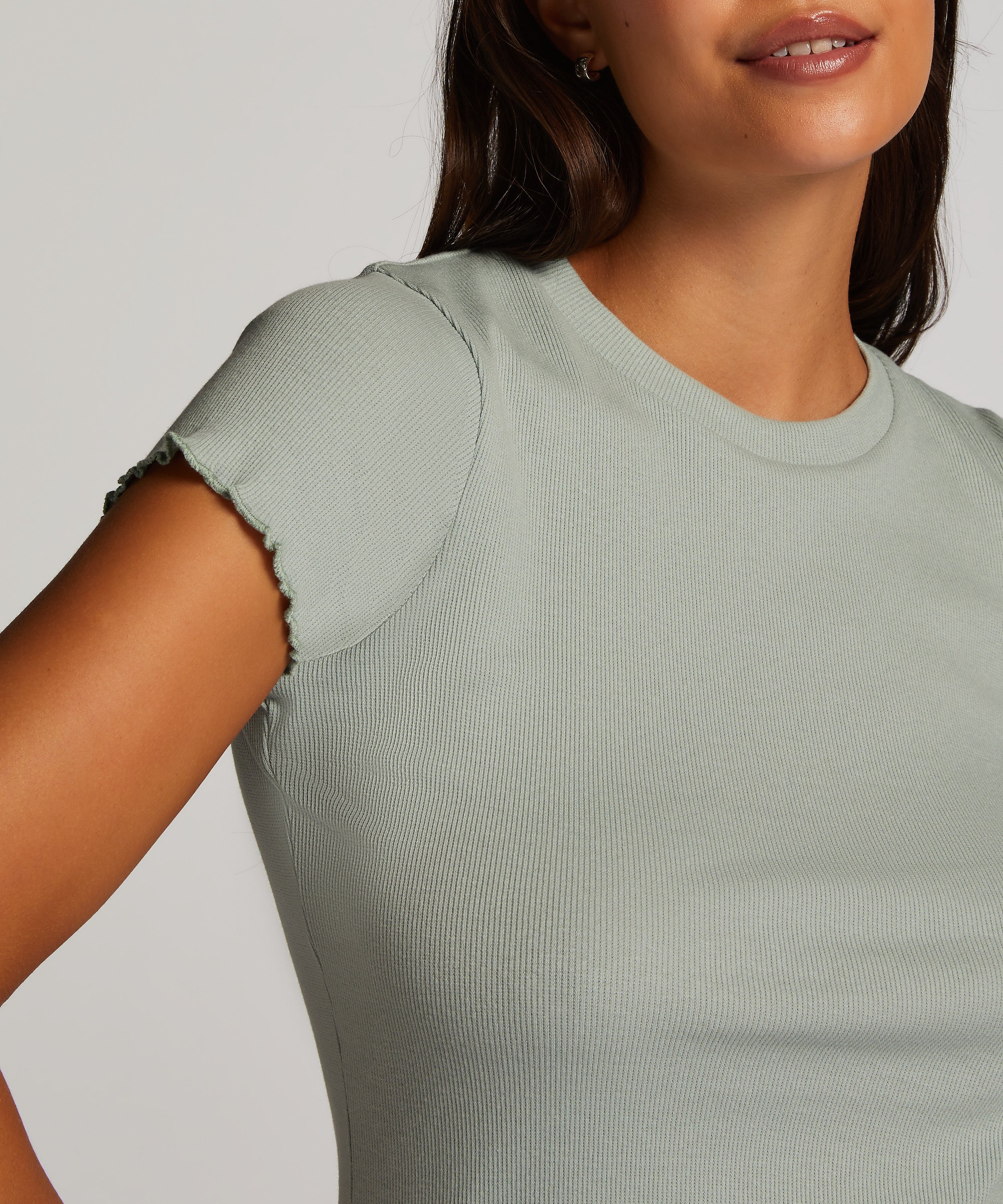 Short Sleeve Cotton Shirt, Green, main